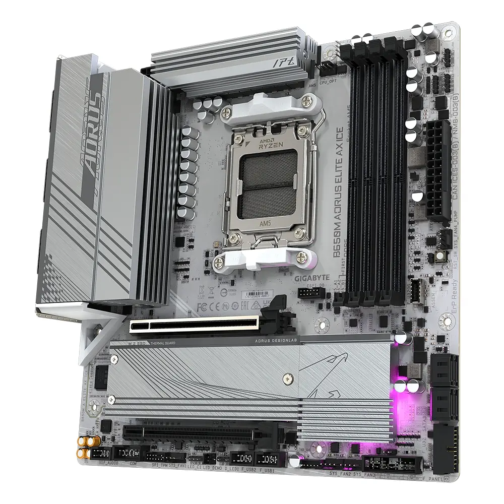 Материнская плата Gigabyte B650M Aorus Elite AX Ice Socket AM5 - фото 4