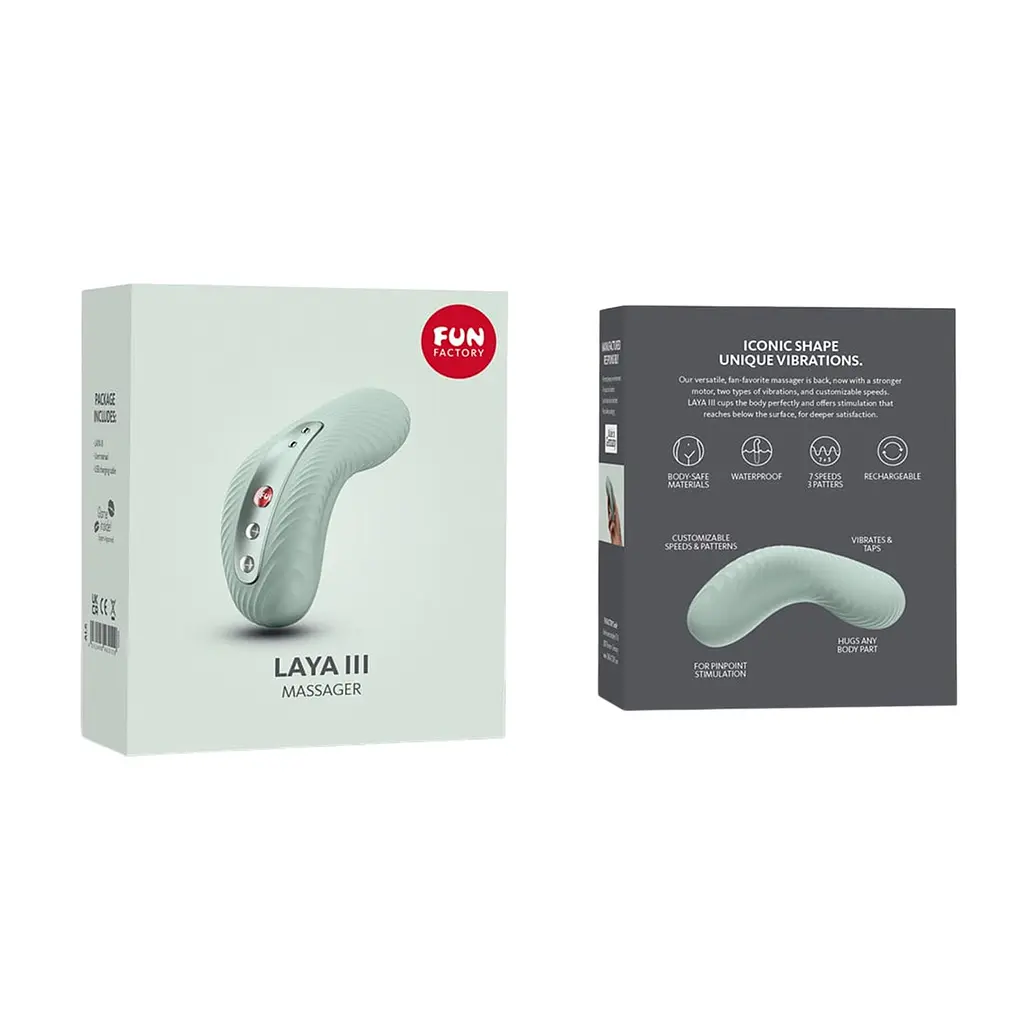 Накладний вібратор Fun Factory LAYA III sage green, ефект постукування пальцем - фото 11