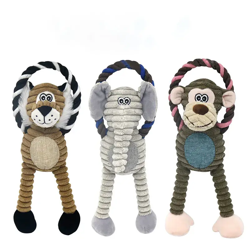 Плюшева іграшка для собак Shape Squeaky Dog Plush Toy - Green Monkey - фото 7