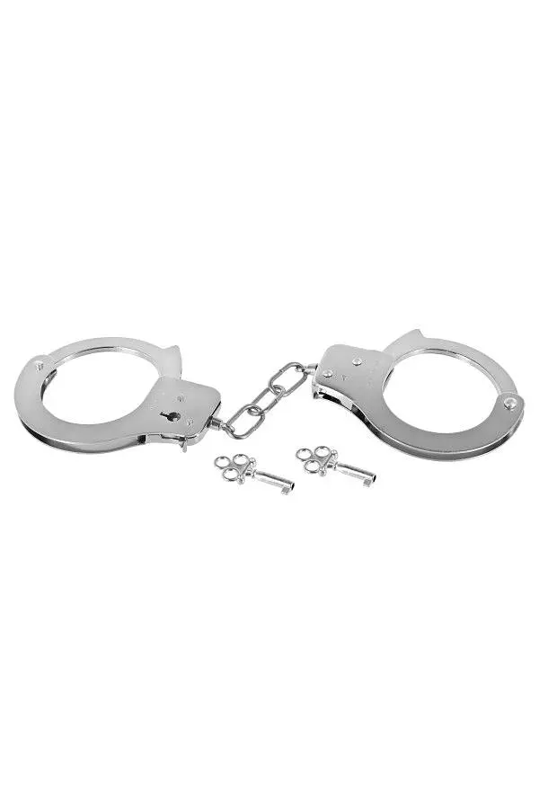 Металеві наручники Fetish Tentation Adjustable metal wrist cuffs, 2 ключі - фото 3