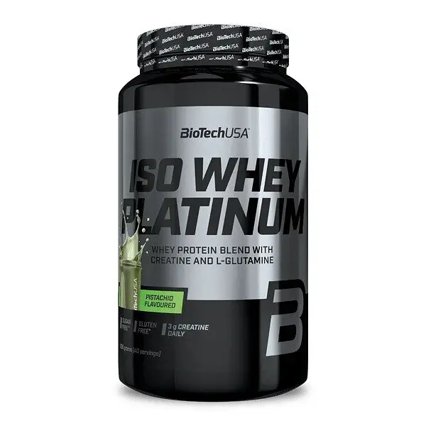 Сироватковий ізолят BioTech Iso Whey Platinum, 908 грам - Фісташка