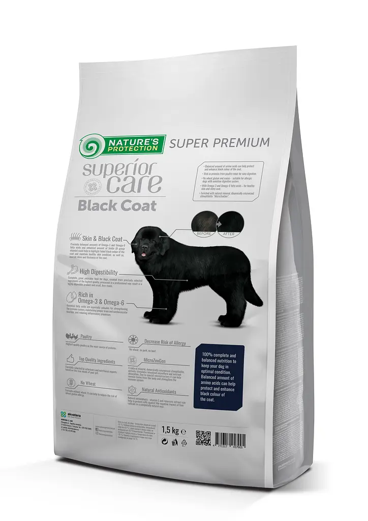 Cухий корм для собак всіх порід з чорним забарвленням шерсті Nature's Protection SC Black Coat Adult, 1.5 кг - фото 2
