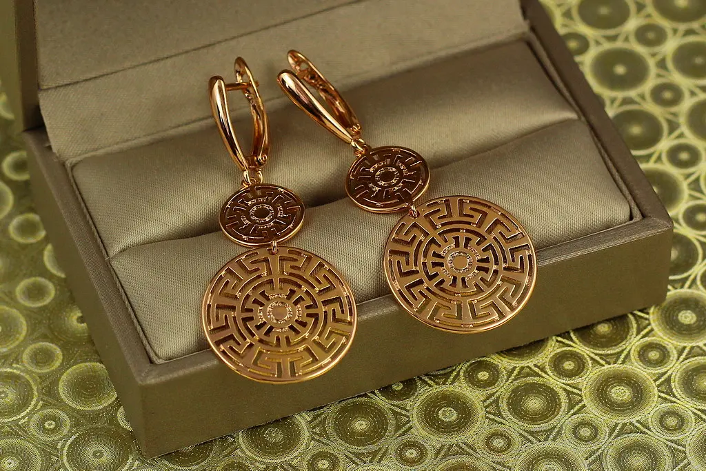 Сережки Xuping Jewelry підвіски містерія 4.7 см золотисті - фото 2
