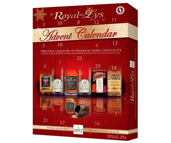 Адвент календар Abtey Royal Lays Advent Calendar Prestige liquers in premium dark Chocolate 290 г