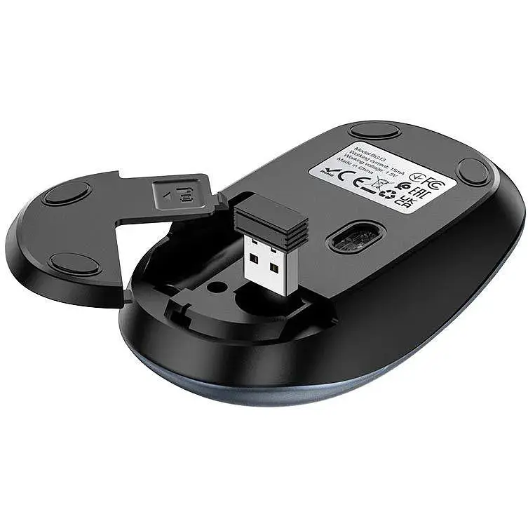 Мишка бездротова Borofone BG13 Winner 2.4G business wireless mouse 800-1200-1600 dpi чорна - фото 3