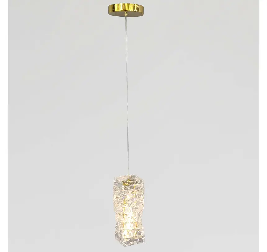 Золотий циліндричний LED світильник-підвіс Artlight 88031/250DGD з прозорим склом 13W - фото 4