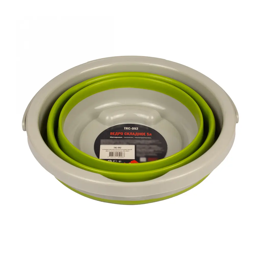 Відро силіконове Tramp складне 5 L Оливковий (TRA-TRC-092-OLIVE) - фото 3