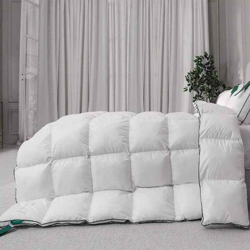 Ковдра MirSon Imperial Style пухова літня 110х140 см біла із зеленим кантом - фото 5