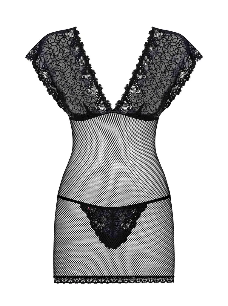 Комплект білизни Obsessive 821-CHE-1 L/XL чорний - фото 5