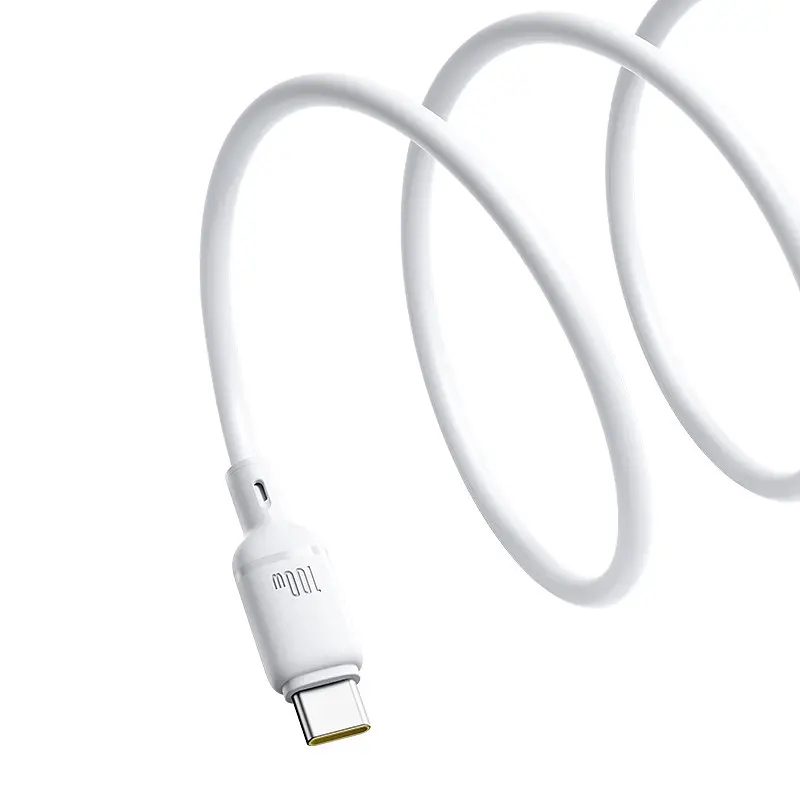 Дата кабель Baseus Silky Series OS Fast Charging USB to Type-C 100W (1m) (P10377703) Moon White - фото 3