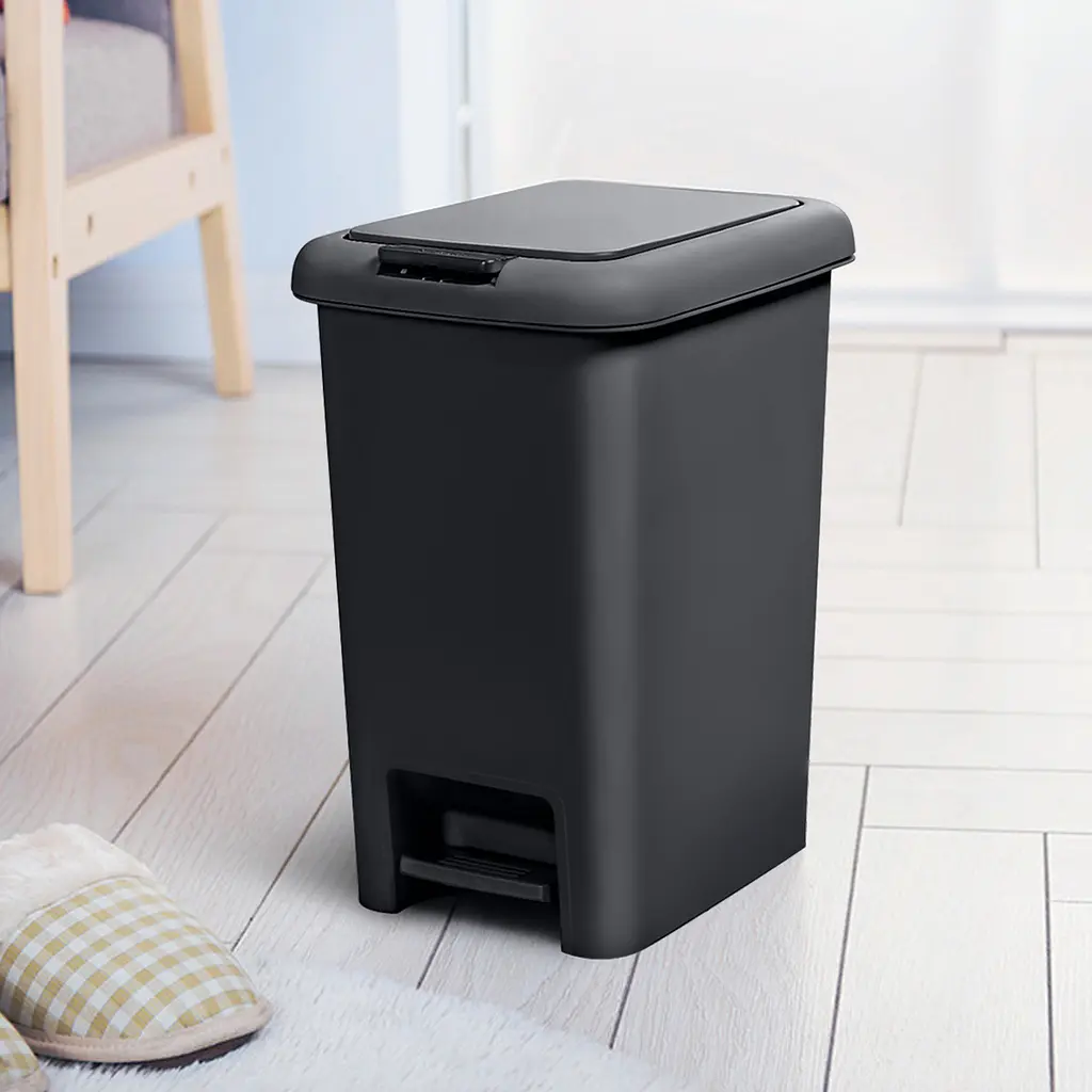 Відро для сміття МВМ My Home з кришкою та педаллю антрацит 10 л (BIN-01 10L ANTHRACITE) - фото 12