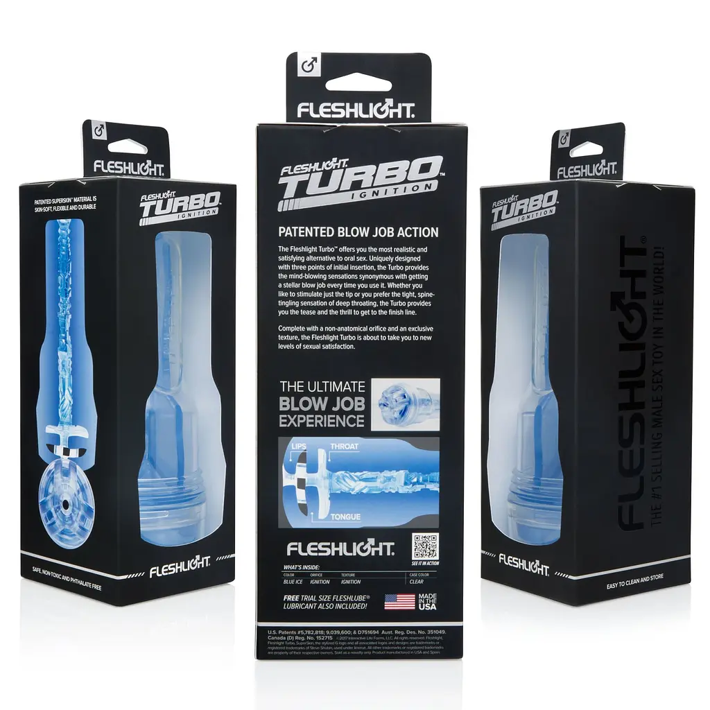 Мастурбатор Fleshlight Turbo Ignition Blue Ice (імітатор мінету) - фото 3
