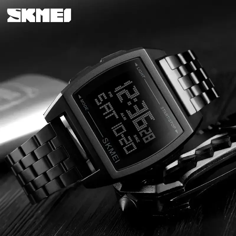 Чоловічий наручний електронний годинник Skmei 1368 Чорний - фото 4