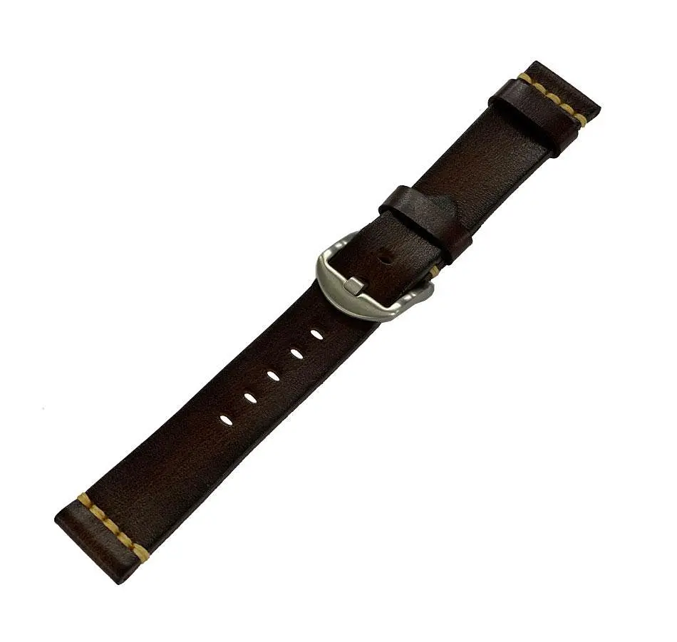 Кожаный ремешок Primolux C052B Steel buckle для часов Xiaomi Amazfit Pace Smart Sport Watch Dark Brown - фото 5