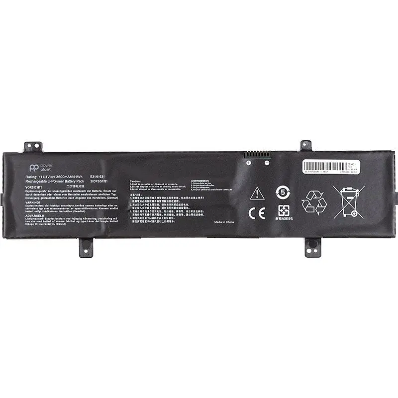 Акумулятор PowerPlant для ноутбуків ASUS VivoBook 15 X505BA (B31N1631) 11.4V 3600mAh (NB431809)