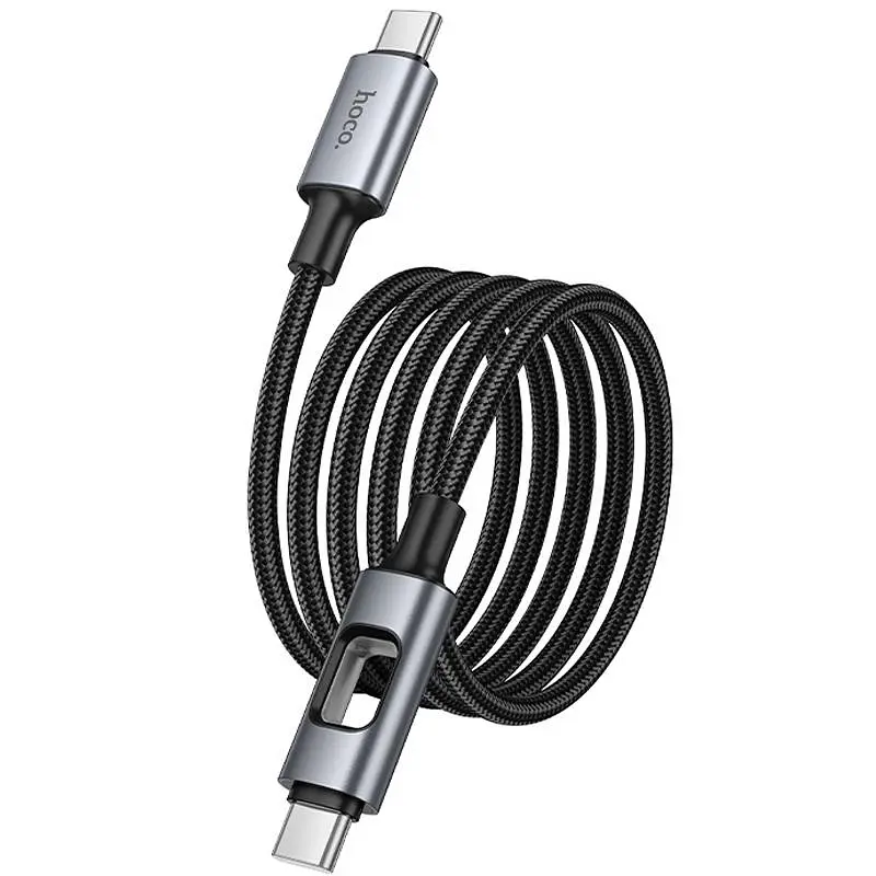 Дата кабель Hoco U144 New Type-C to Type-C 60W (1.2m) Black - фото 4