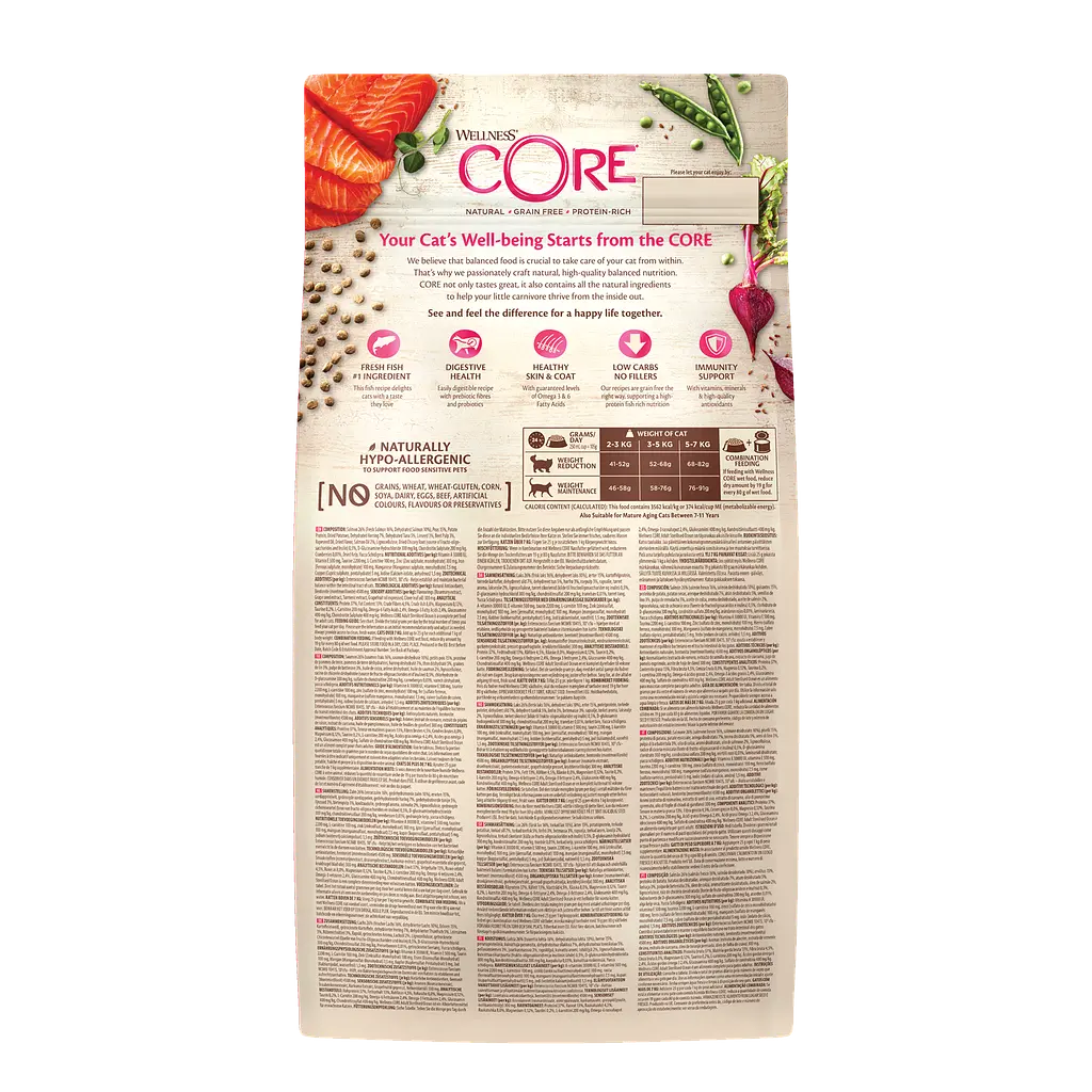 Сухий корм для стерилізованих котів Wellness CORE Sterilised Ocean з лососем, 1,75 кг - фото 2