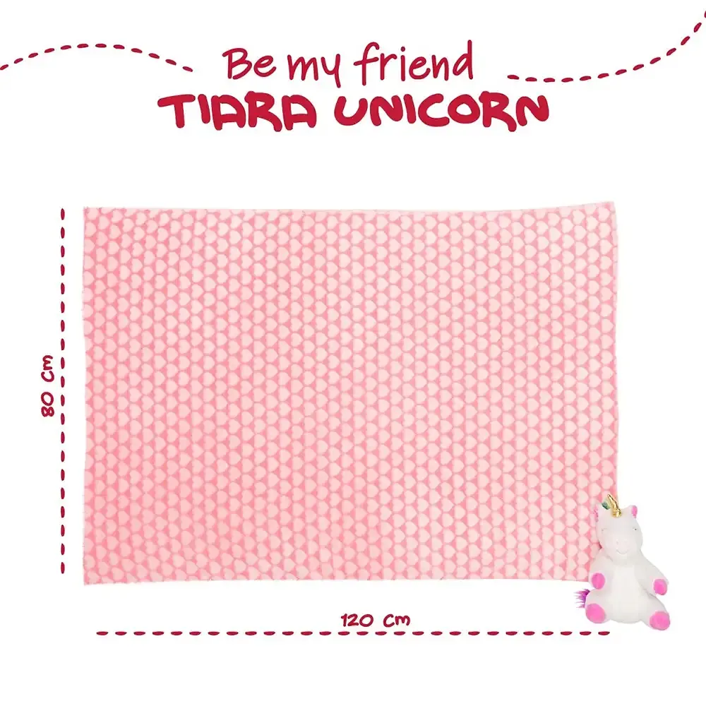 Плед Perletti Toys Tiara Unicorn з м'якою іграшкою 120x80 см рожевий/білий (P13071) - фото 5