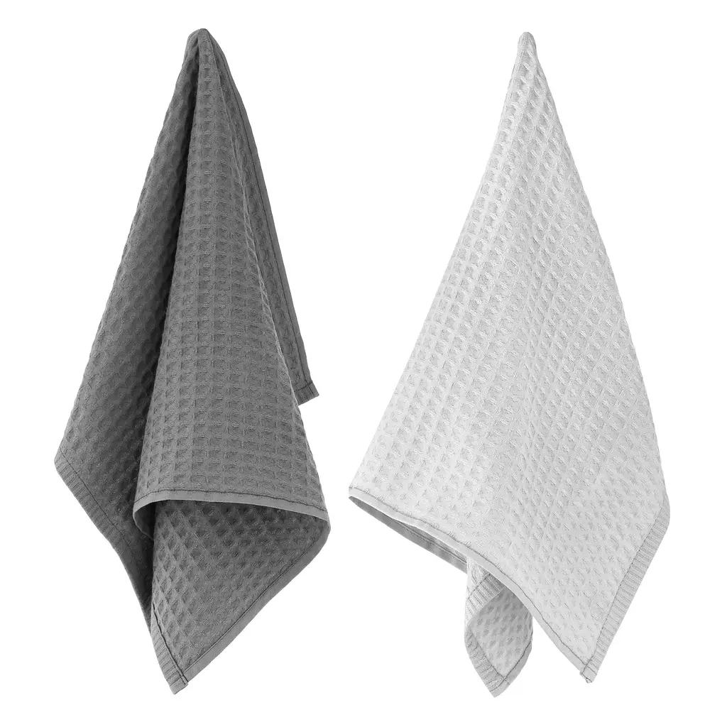 Набор полотенец для кухни Ardesto Pique, 40x60см, 2шт, 100% хлопок, серый темный, серый светлый (ART4060VG) - фото 4