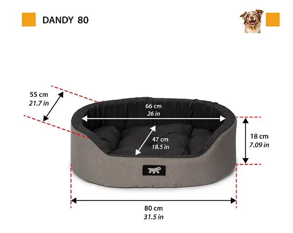 Лежак для собак та котів Ferplast Dandy C Colour 80 ліловий 80x55x20 см 82944095 - фото 2