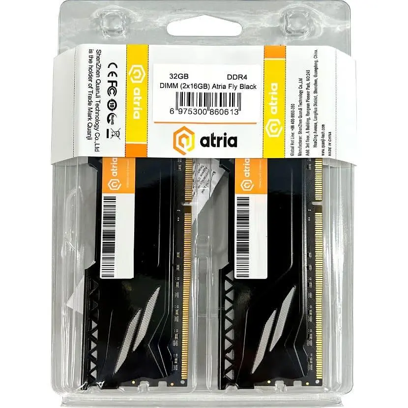 Модуль пам'яті ATRIA DDR4 32Gb (2x16) 3200MHz Fly Black UAT43200CL18BK2/32 (UAT43200CL18BK2/32) - фото 3