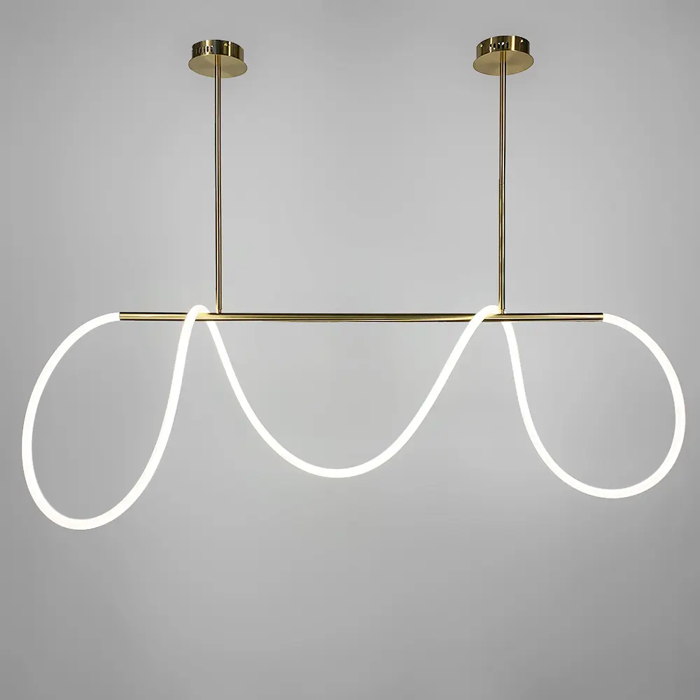 Латунная удлиненная люстра ELISION с гибкой LED лентой Line.F Длина 120 см - фото 5