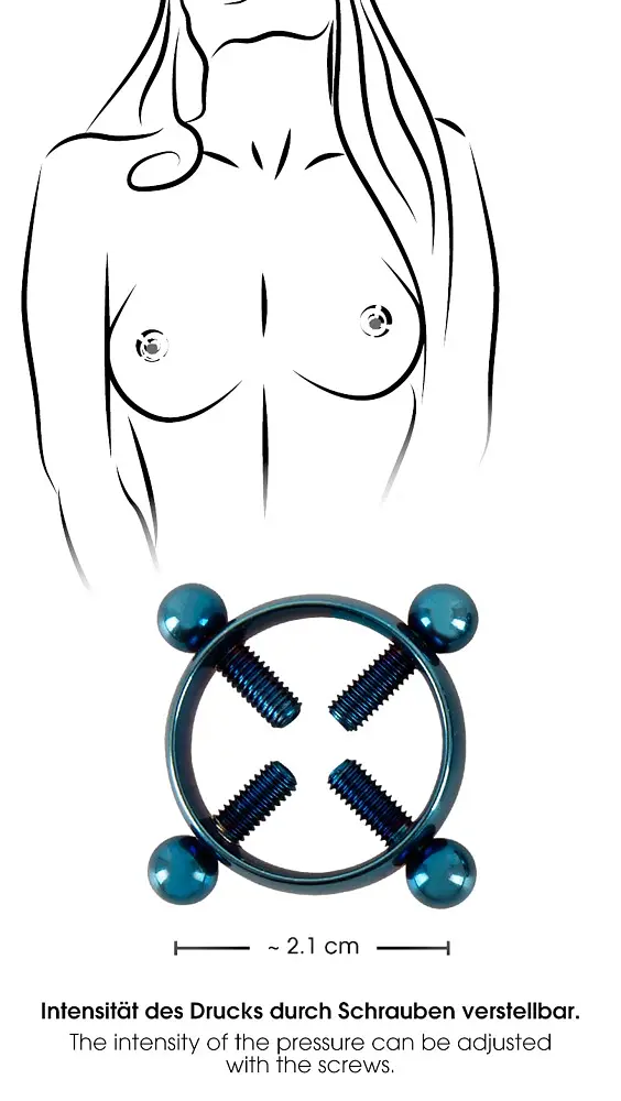 Затискачі для сосків Bad Kitty Nipple Jewellery синій - фото 6