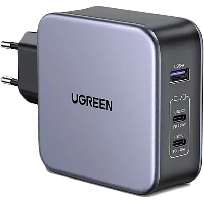 Зарядний пристрій Ugreen 3xUSB 140 Вт (2xUSB-C + USB-A) GaN CD289 з кабелем USB-C — USB-C 1.5 м (90549) - фото 7