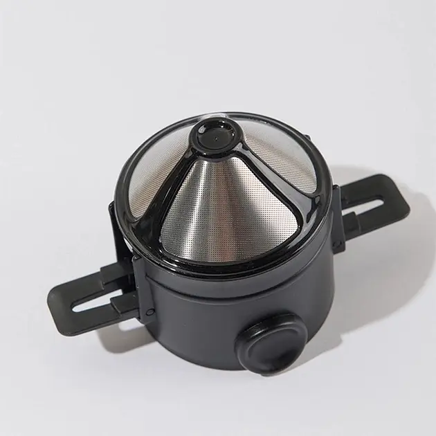 Пуровер/воронка/фільтр для ручного заварювання кави багаторазова Semi Coffee Maker, Black - фото 2