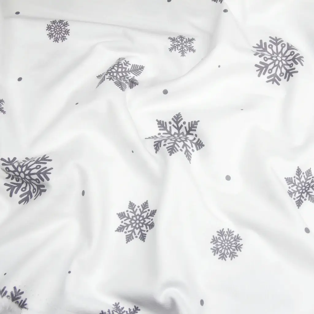 Наволочка Cosas Snowflakes silver фланелева 70х70 см срібляста (Flannel_SnowflakesSilver_70x70) - фото 3