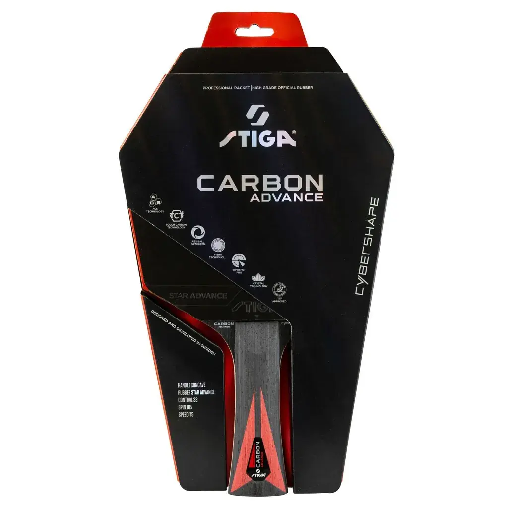 Ракетка для настільного тенісу Stiga Carbon Advance Cybershape FL (1215-1101-35) (932356) - фото 7