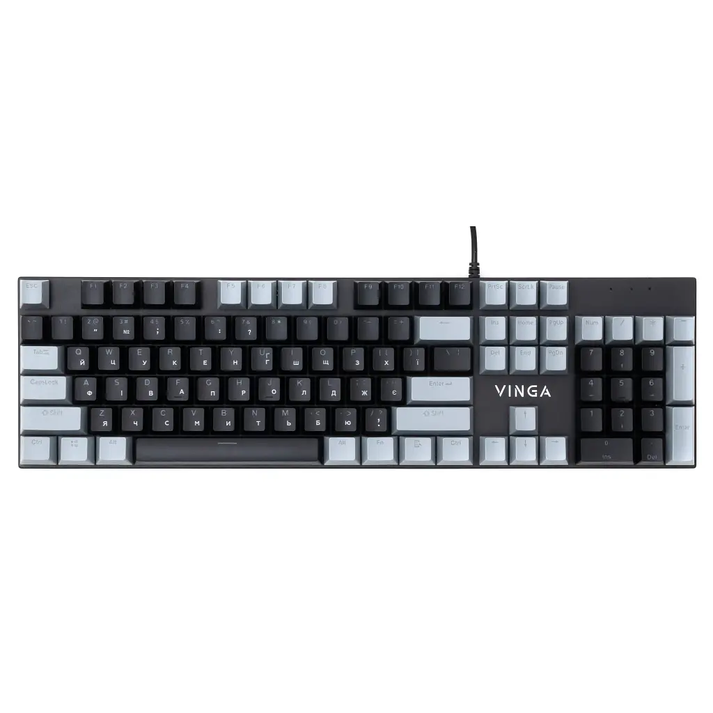 Клавіатура Vinga KBGM-090 LED Red Switch USB Grey/Black (KBGM-090R Grey/Black) - фото 5