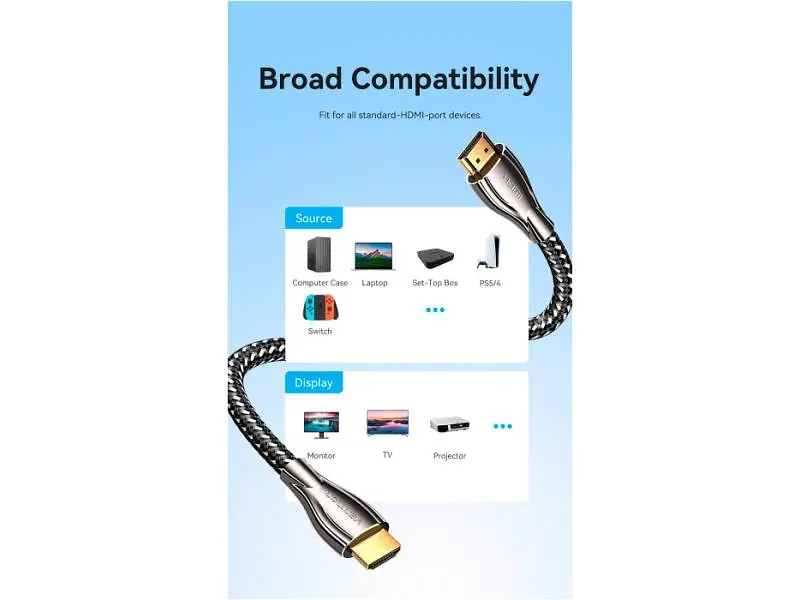 Кабель Vention HDMI to HDMI V2.0 8m Black (ALMBK) - фото 4