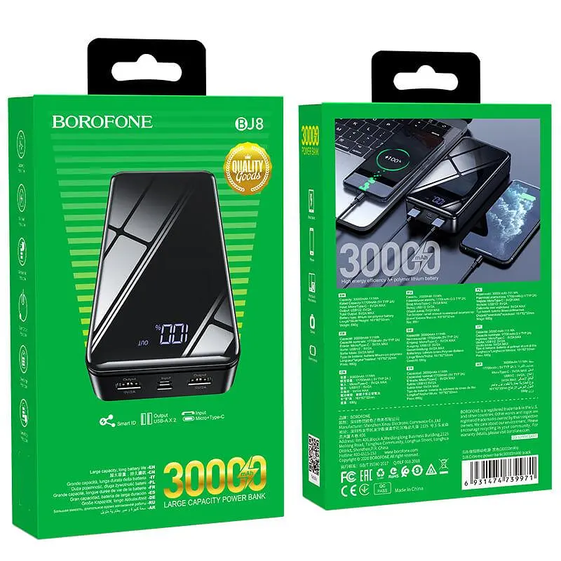 УМБ BOROFONE Extreme power bank BJ8 30000mAh внешний аккумулятор черный - фото 7
