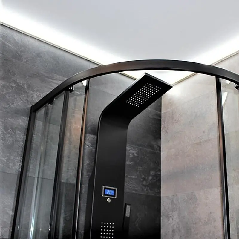Душова кабіна Dusel EF-182B Black Matt 100x100, Чорний матовий, Універсальна, прозрачний, Чорний матовий, 100x100 - фото 5