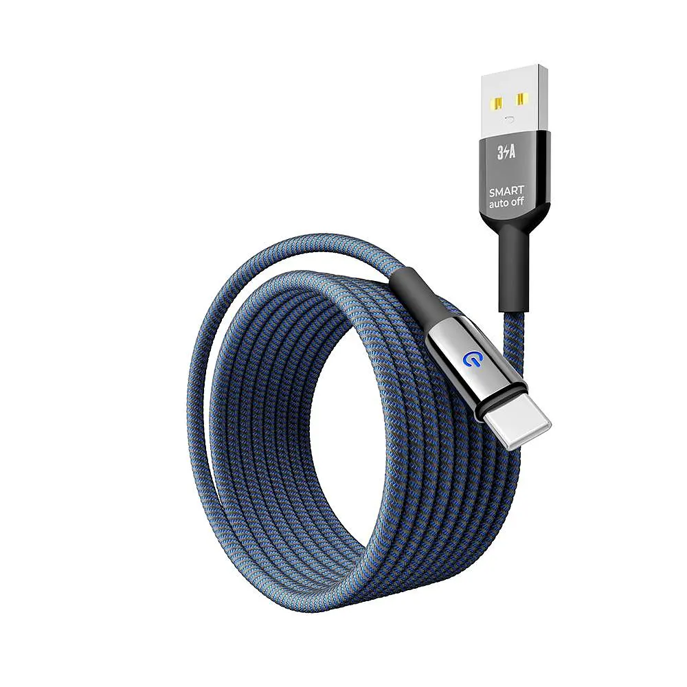 Кабель для заряджання та обміну даними USB Yoki YK-SM31 SMART Series USB/Type C 60W 3A/20V 2 м Чорно-Синій - фото 5