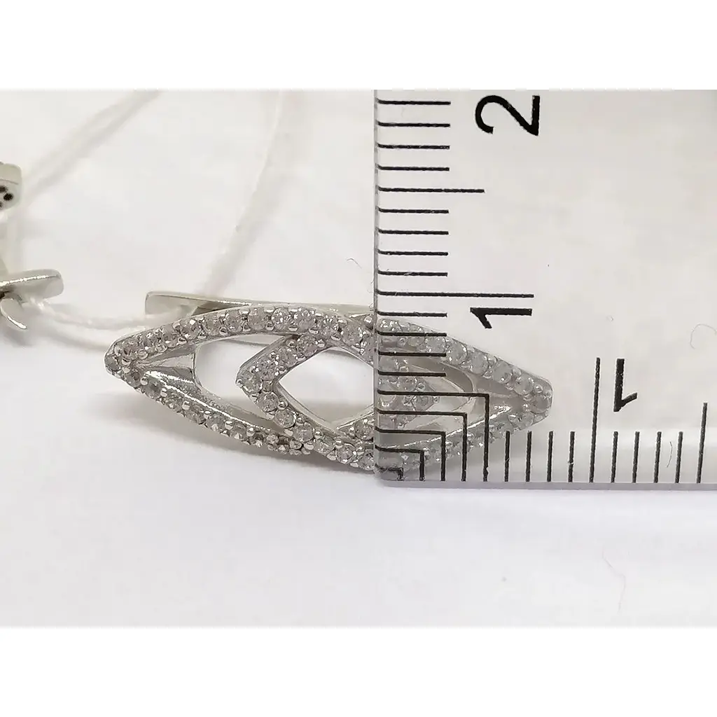 Серебряные серьги Агни Пирамида с фианитами. 2769/1Р-CZ - фото 5