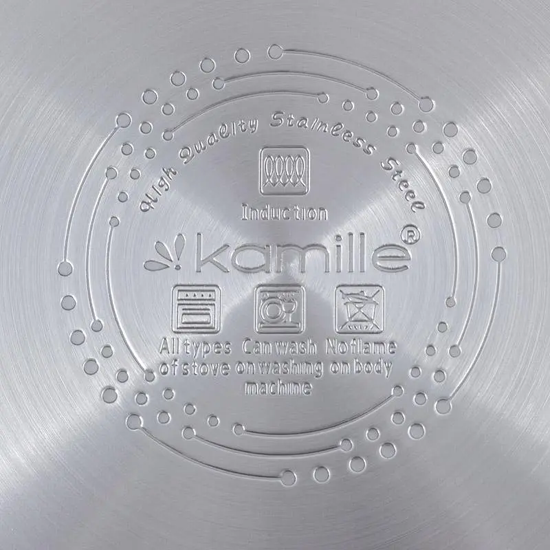 Кастрюля Kamille индукционная Casserote из нержавеющей стали со стеклянной крышкой Ø18х10 см kuh0007837 - фото 7