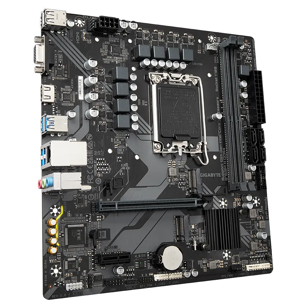 Mатеринська плата Gigabyte B760M H DDR4 LGA 1700 (B760M H DDR4) - фото 2