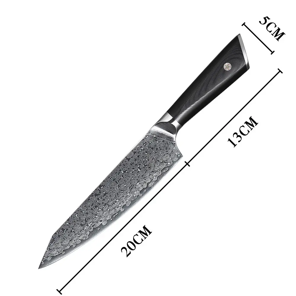 Ніж кухарський 20 см Damascus DK-LKB 5001 VG-10 Дамаська сталь 67 шарів - фото 2