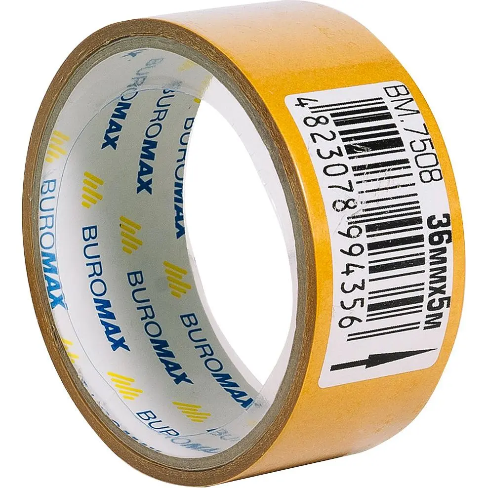 Клейка стрічка Buromax двохстороння на поліпропіленовій основі 36 мм х 5 м (BM.7508) - фото 2