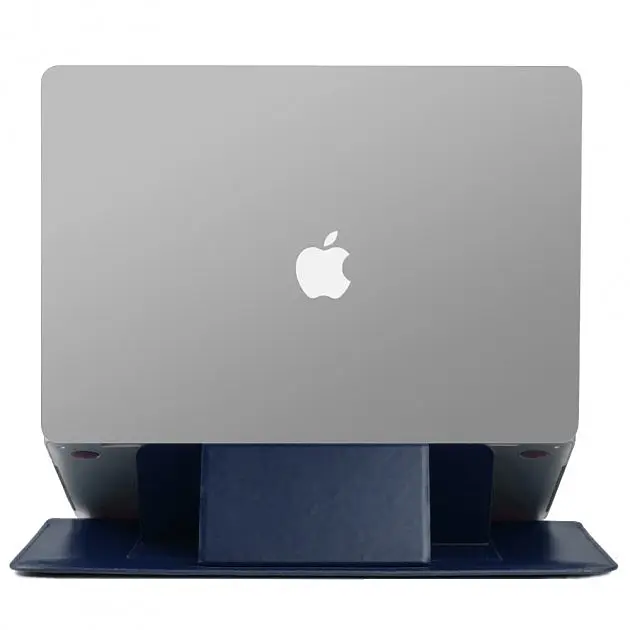 Чохол карман Wiwu Slim Stand Sleeve Leather Case для MacBook New 16 Skin Pro Navy Blue [6936686401586] [72989] - фото 2