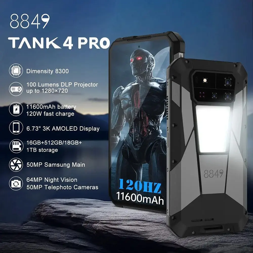 Смартфон Unihertz Tank 4 Pro 16/512GB Black [147576] - фото 6