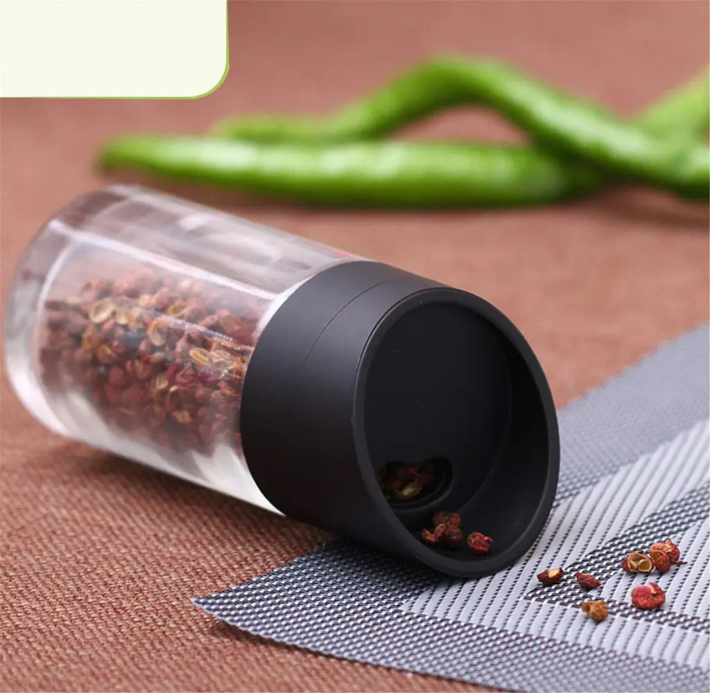 Набір з 12 скляних баночок для спецій і приправ на підставці, що обертається, 360 градусів, дозатор 3 режими Чорний 88203 - фото 8