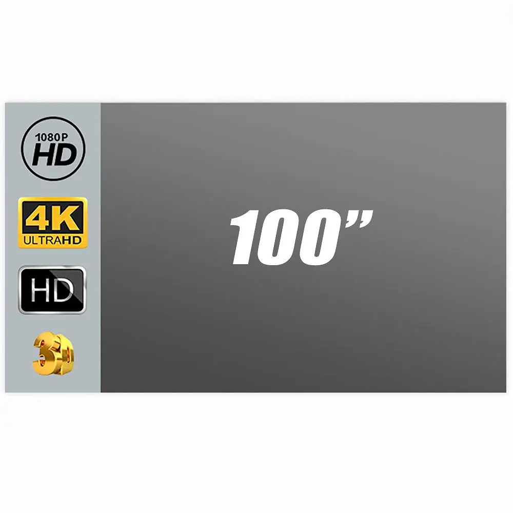 Настінний світловідбиваючий екран для проектора 100" дюймів PVC HD
