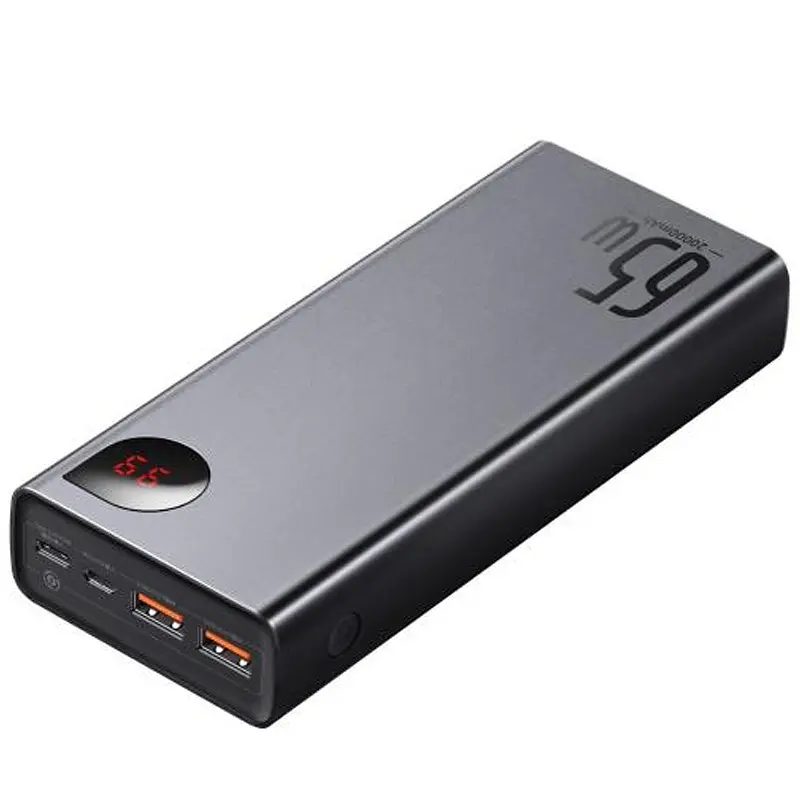 Портативний ЗП Baseus Adaman Metal Digital Display QC 65W 20000 mAh (PPIMDA-D) Black - фото 4