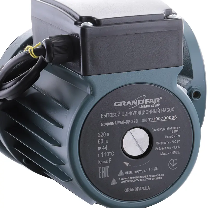 Насос циркуляційний відцентровий фланцевий Grandfar UP50-9F-280 GF1070 - фото 3