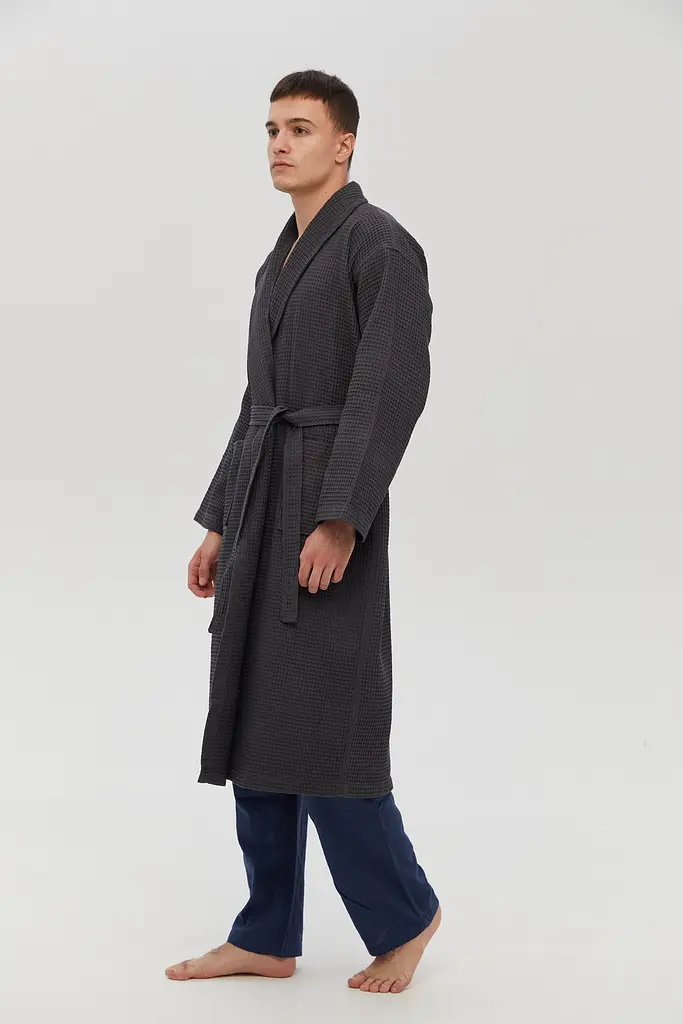 Халат Lotus Home - Waffle antrasit 4XL - фото 6