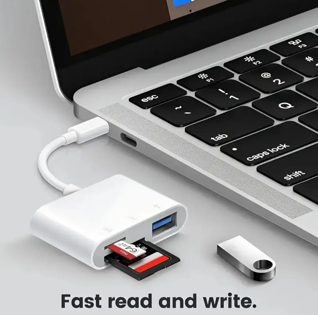 Универсальный кардридер 3-в-1 (SD/TF/CF) с Type-C и USB-портами, OTG-адаптер для телефонов, ноутбуков и др. - фото 9