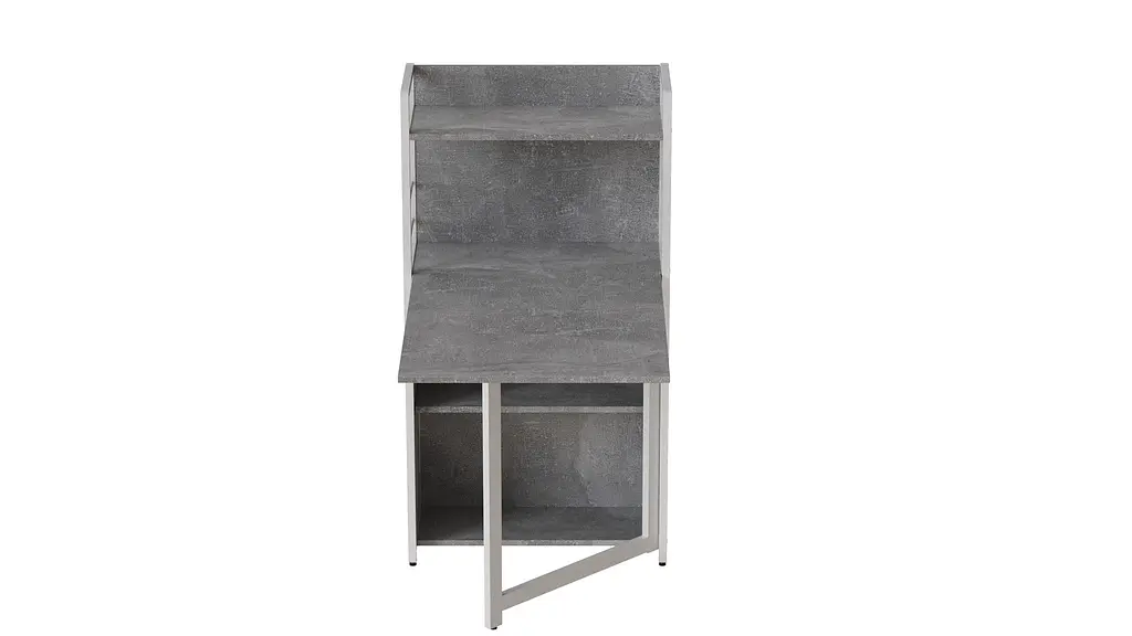 Стіл книжка з етажеркою Практик 1 Ferrum-decor 1200x640x990 Білий метал ДСП Бетон 16 мм (FRD-104624) - фото 4